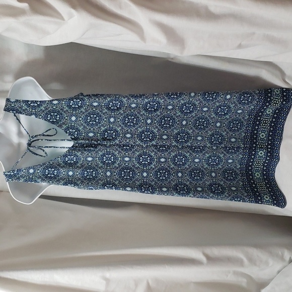 Bobeau. Blue, Sleeveless, Back Tie, Swing Hemline Mini Dress. NWOT. Size S - Picture 5 of 8